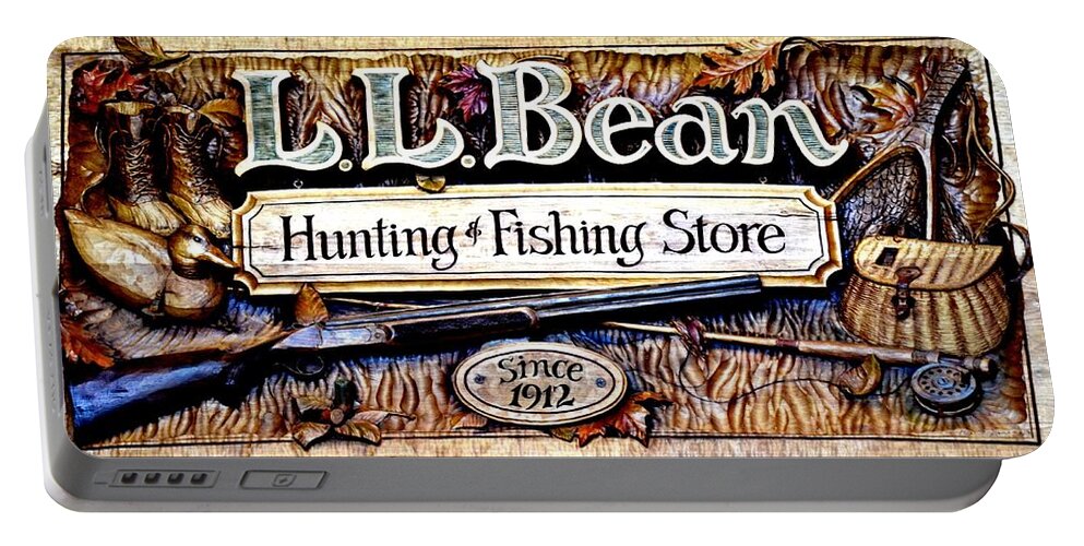 Ll Bean Portable Battery Charger featuring the photograph L. L. Bean Hunting and Fishing Store Since 1912 by Tara Potts