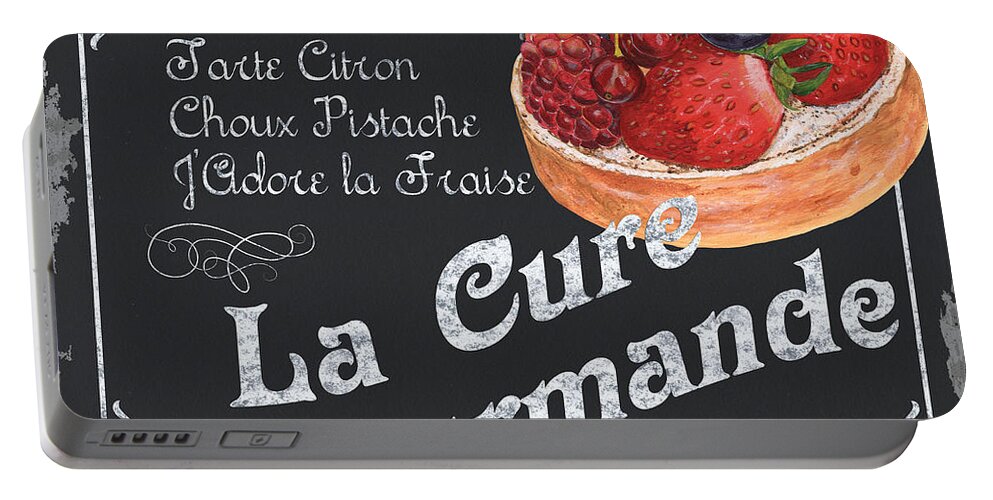Pastry Portable Battery Charger featuring the painting La Cure Gourmande by Debbie DeWitt