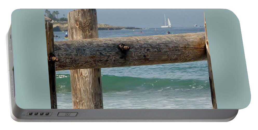 Waves Portable Battery Charger featuring the photograph La Jolla Scene by Susan Garren