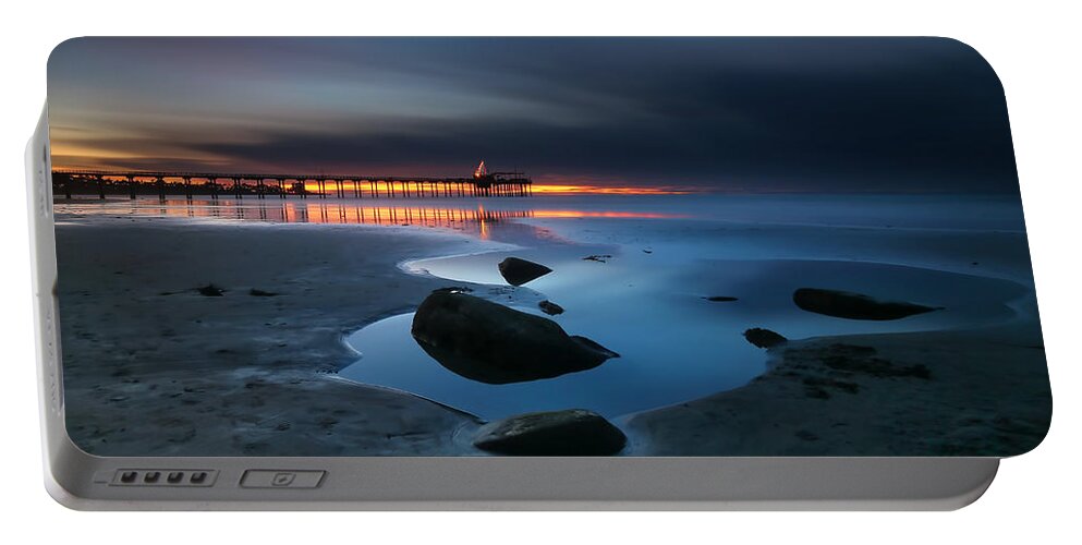 Sun Portable Battery Charger featuring the photograph La Jolla Sunset 7 by Larry Marshall