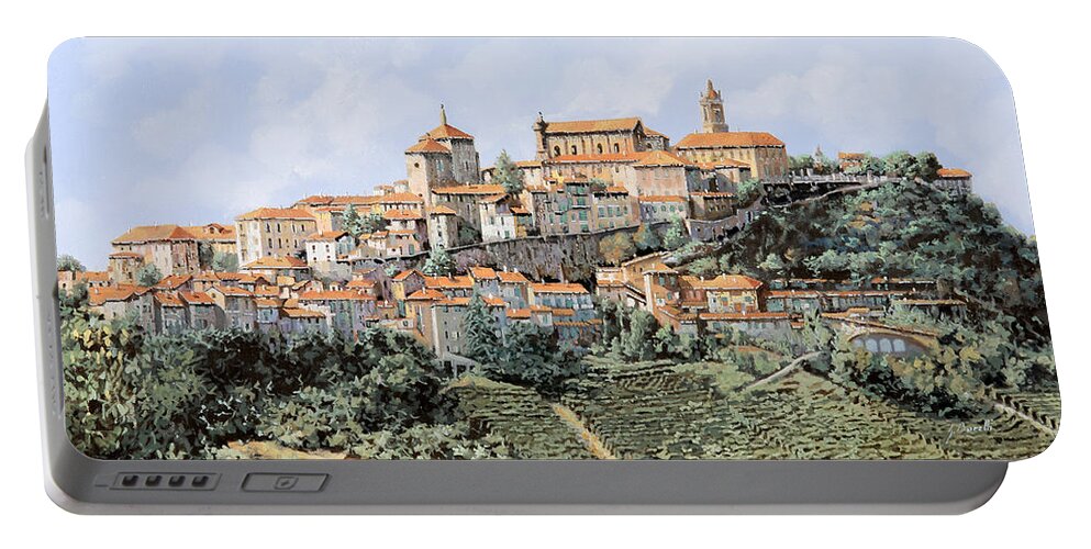 La Morra Portable Battery Charger featuring the painting La Morra by Guido Borelli