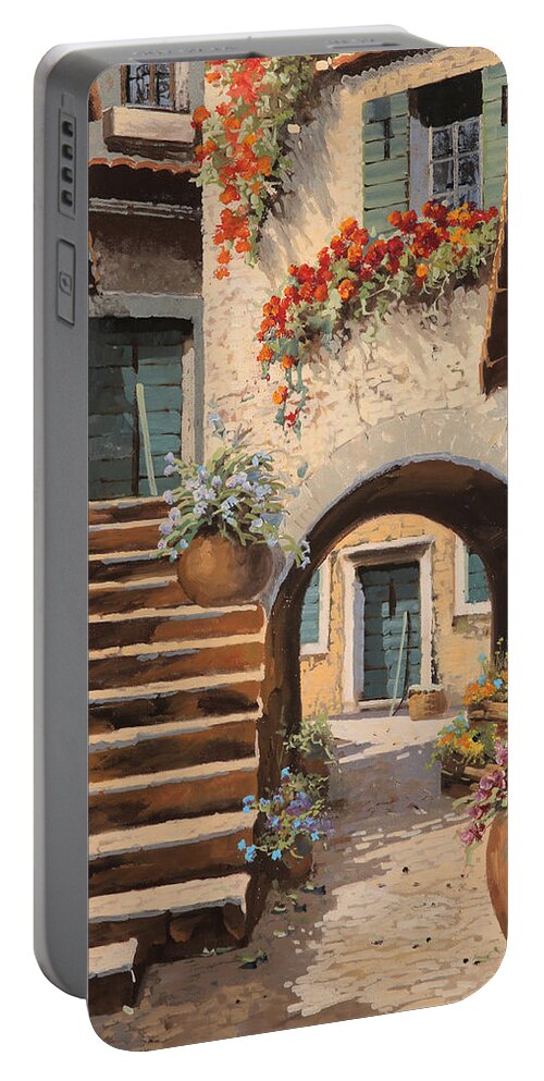 Arch Portable Battery Charger featuring the painting La Porta Dopo L'arco by Guido Borelli