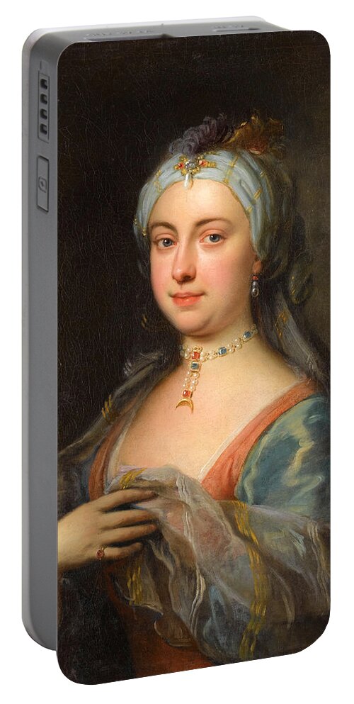 Joseph Highmore Portable Battery Charger featuring the painting Lady Mary Mortley Montagu by Joseph Highmore