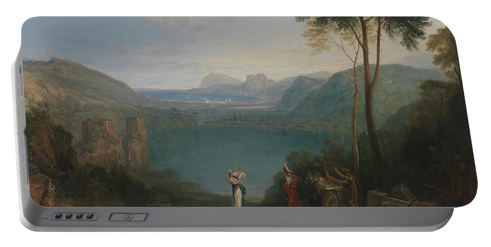 Turner Portable Battery Charger featuring the painting Lake Avernus by Pam Neilands