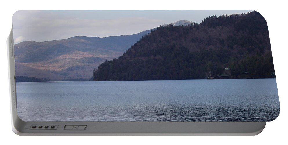 Lake Placid Mountains Portable Battery Charger featuring the photograph Lake Placid Mountains by John Telfer