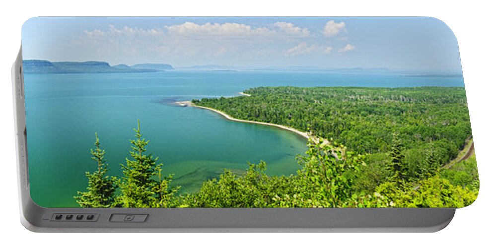 Lake Superior Portable Battery Charger featuring the photograph Lake Superior panorama by Elena Elisseeva