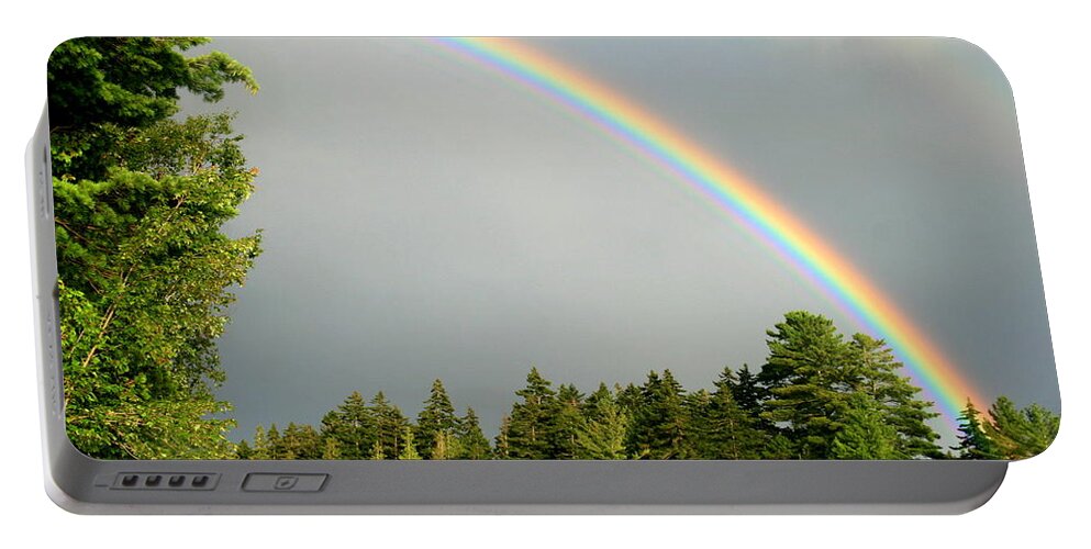 Rainbow Portable Battery Charger featuring the photograph Lake Umbagog Rainbow Blessings by Neal Eslinger