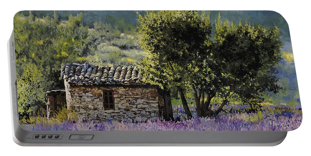 Lavender Portable Battery Charger featuring the painting Lala Vanda by Guido Borelli