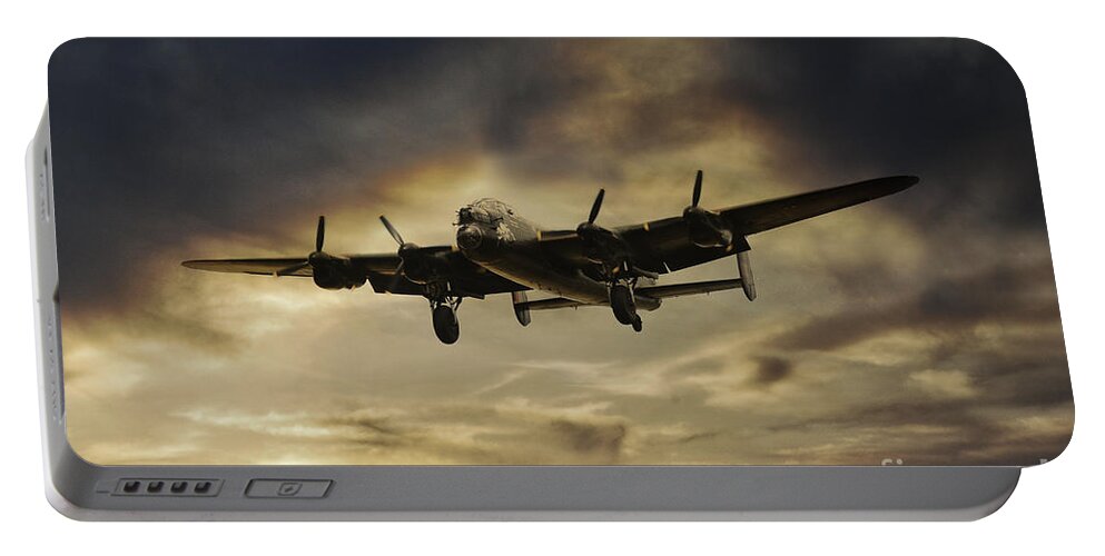 Lancaster Bomber Portable Battery Charger featuring the digital art Lancaster Spirit by Airpower Art