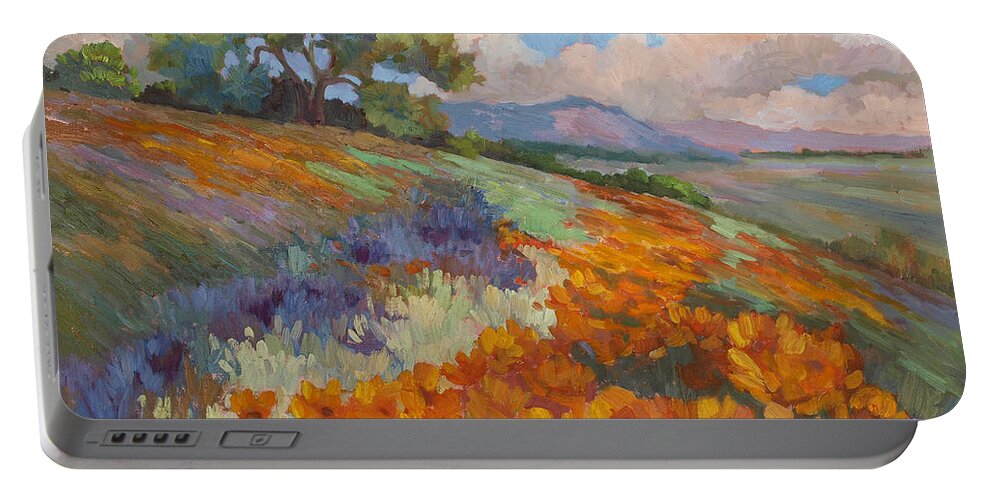 California Poppies Portable Battery Charger featuring the painting Land of Sunshine by Diane McClary