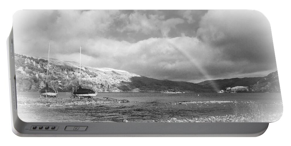 England Portable Battery Charger featuring the photograph Landscape The English Lakes Black And White by Linsey Williams
