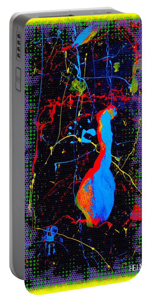  Lovers Paintings Portable Battery Charger featuring the painting LAO Painters Party by Mayhem Mediums