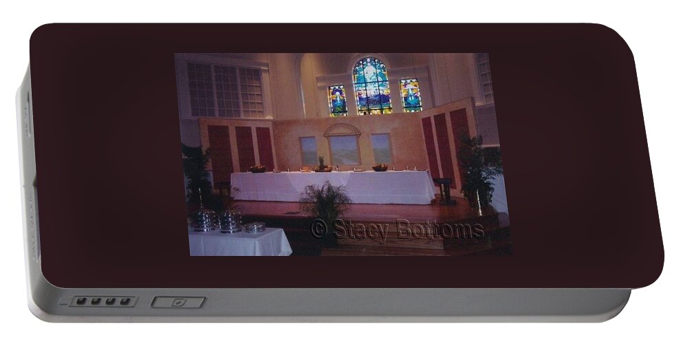 Last Supper Portable Battery Charger featuring the painting Last Supper Scenery by Stacy C Bottoms