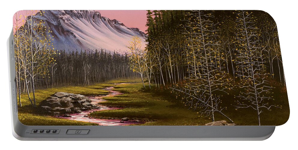 Sunset Sky Portable Battery Charger featuring the painting Late in the Day by Jack Malloch