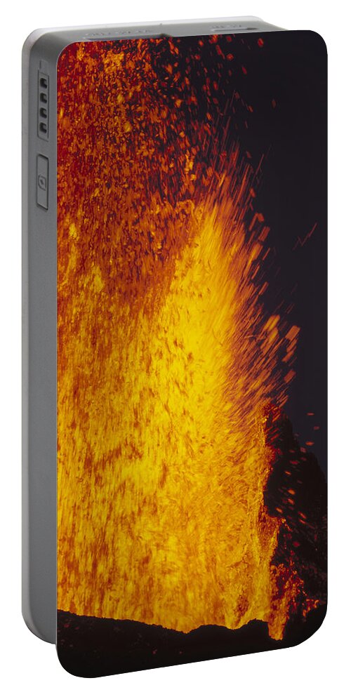 Feb0514 Portable Battery Charger featuring the photograph Lava Fountains Galapagos Islands by Tui De Roy