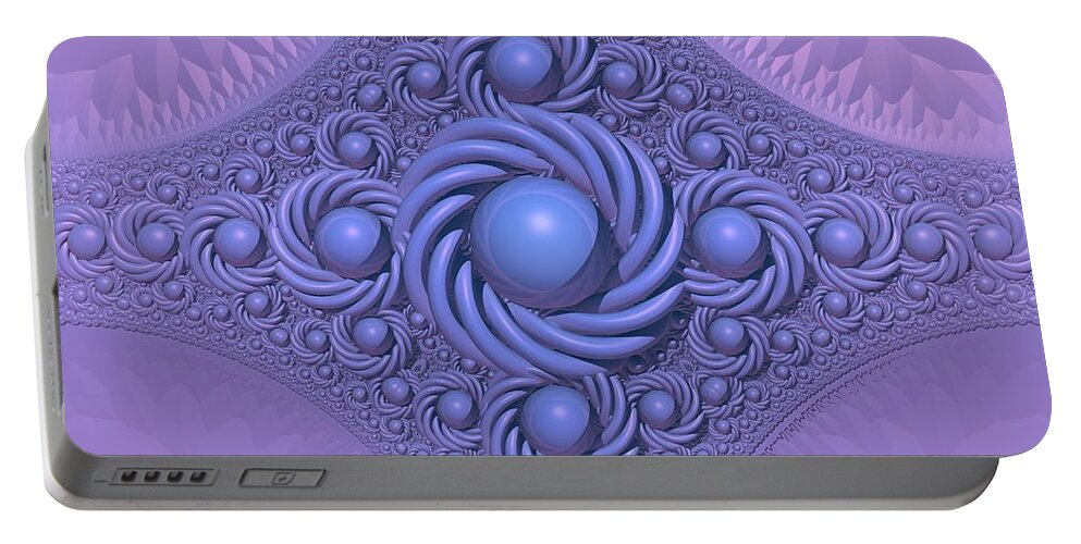 Fractal Portable Battery Charger featuring the digital art Lavender Beauty by Lyle Hatch