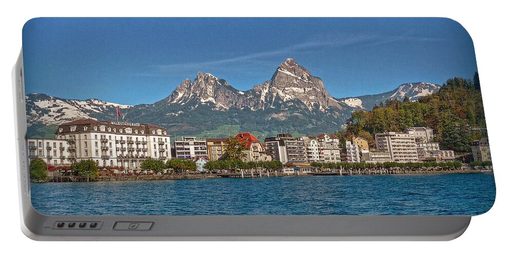 Switzerland Portable Battery Charger featuring the photograph Leaving Brunnen by Hanny Heim