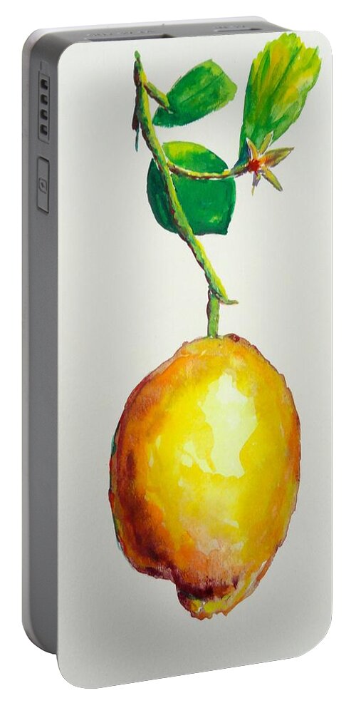 Lemon Portable Battery Charger featuring the painting Left Hanging by Shannon Grissom