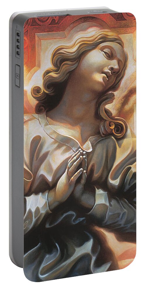 Jesus Portable Battery Charger featuring the painting Legacy by Mia Tavonatti