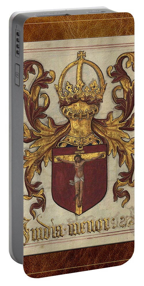 C7 Heraldry Of Medieval Europe Portable Battery Charger featuring the digital art Lesser India - Ethiopia Medieval Coat of Arms by Serge Averbukh