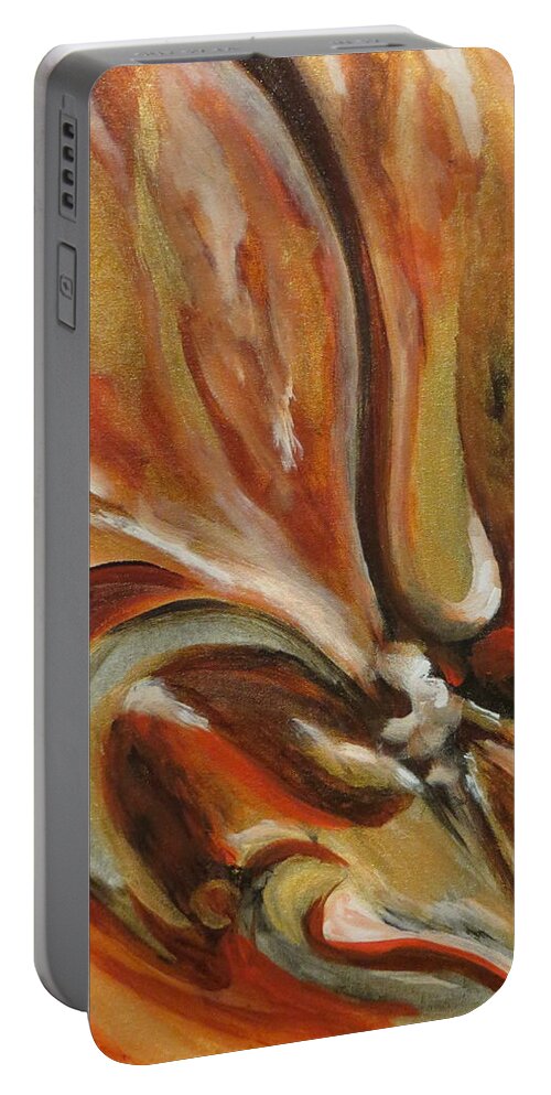 Abstract Portable Battery Charger featuring the painting Let It Go by Soraya Silvestri