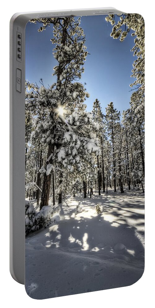 Snow Portable Battery Charger featuring the photograph Let it Shine by Saija Lehtonen