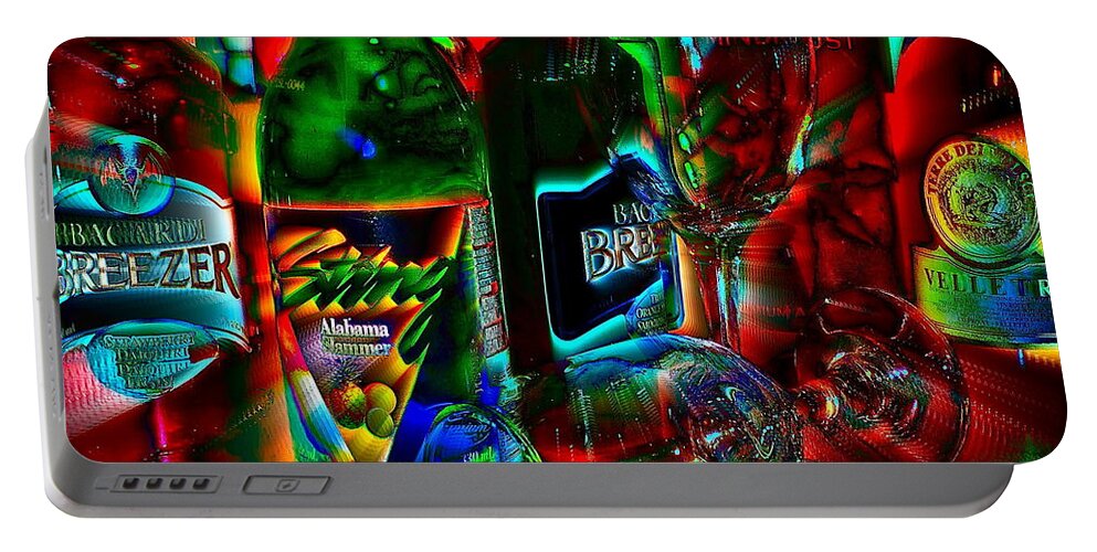 Libations Portable Battery Charger featuring the photograph Boozy Beverages by Linda Bianic