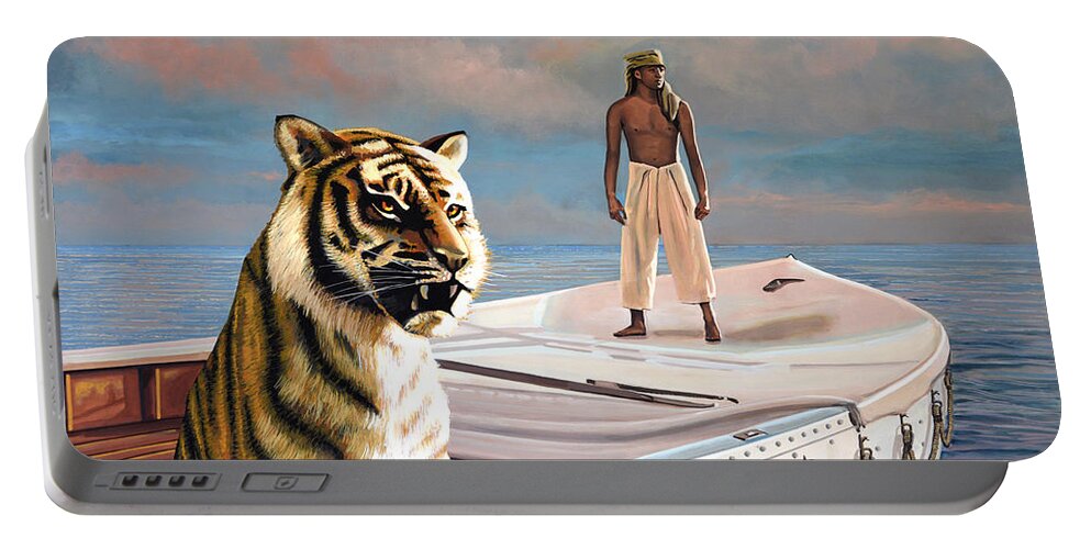 Life Of Pi Portable Battery Charger featuring the painting Life Of Pi by Paul Meijering