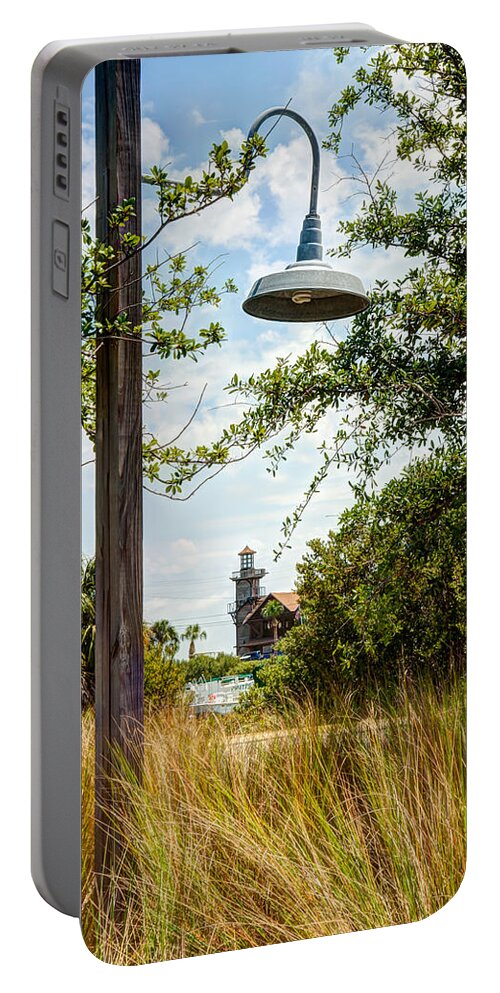 Cedar Key Portable Battery Charger featuring the photograph Light and the Lighthouse by John M Bailey