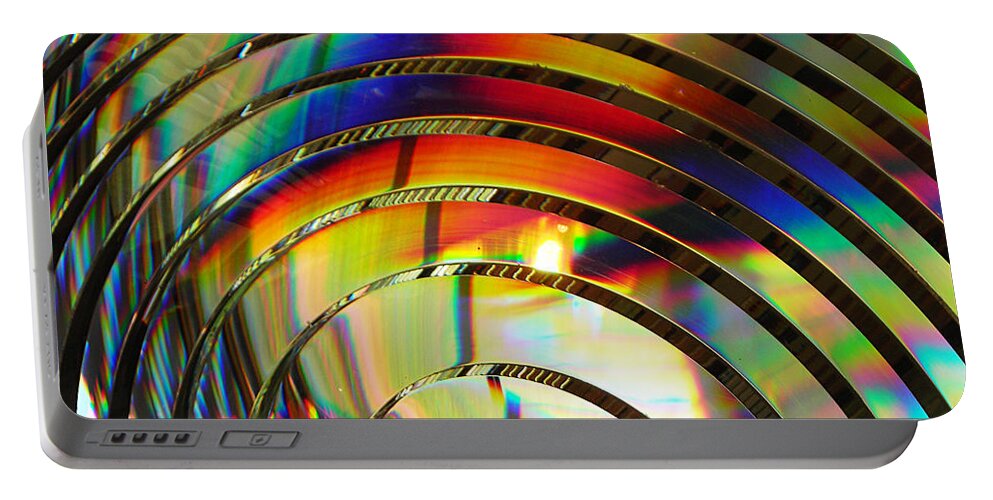 Light Portable Battery Charger featuring the photograph Light Color 2 Prism Rainbow Glass Abstract By Jan Marvin Studios by Jan Marvin