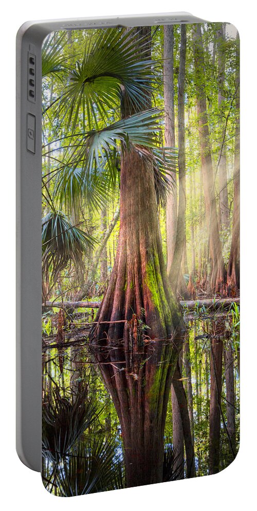 Highlands Portable Battery Charger featuring the photograph Light in the Hammock by Debra and Dave Vanderlaan