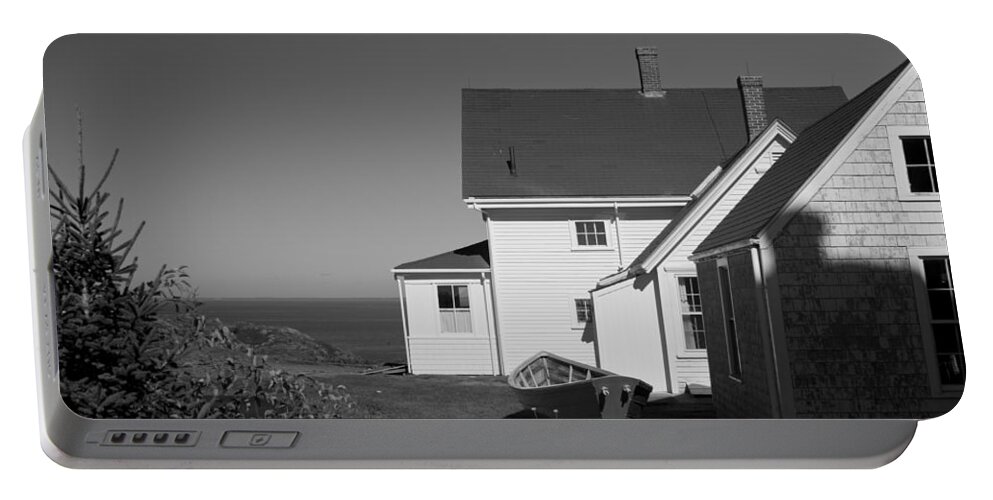 Lighthouse Portable Battery Charger featuring the photograph Lighthouse Monhegan by Jean Macaluso