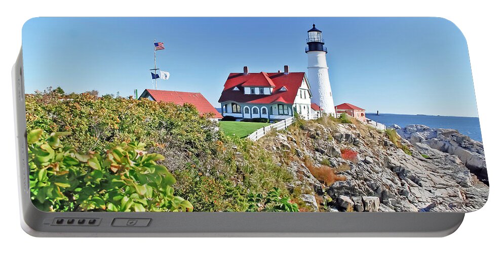 Travel Portable Battery Charger featuring the photograph Lighthouse of Maine by Elvis Vaughn