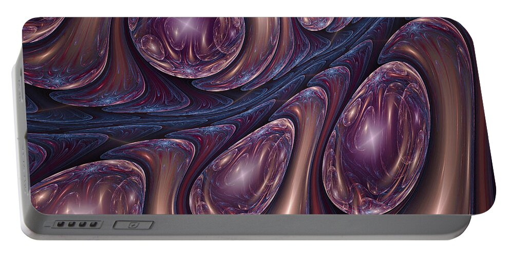 Gem Portable Battery Charger featuring the digital art Liguid amethyst by Martin Capek