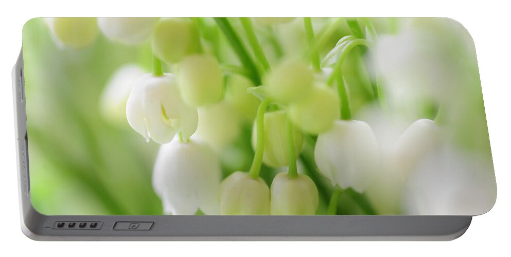 Lily Of The Valley Portable Battery Charger featuring the photograph Lilies of the Valley. Macro by Jenny Rainbow