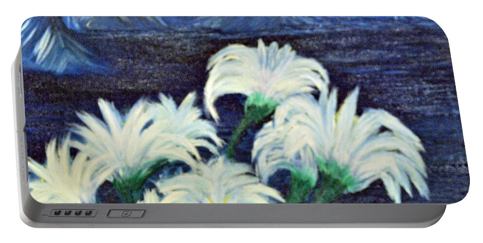 Flowers Portable Battery Charger featuring the painting Lillies by Suzanne Surber