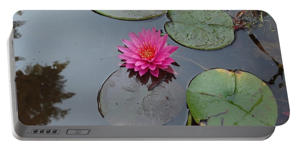 Lily Pad Portable Battery Charger featuring the photograph Lily Flower by Michael Porchik