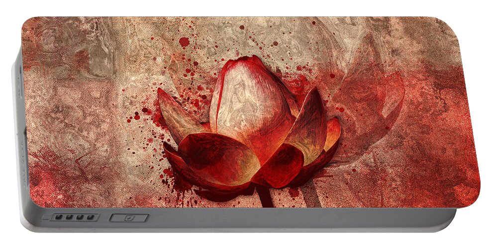 Waterlily Portable Battery Charger featuring the digital art Lily My Lovely - 11a by Variance Collections