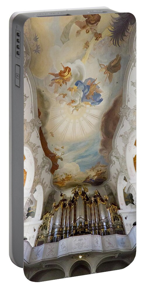 Lindau Portable Battery Charger featuring the photograph Lindau organ and ceiling by Jenny Setchell