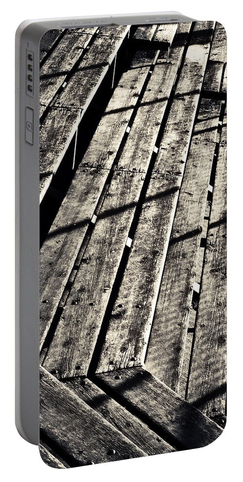 Bleachers Portable Battery Charger featuring the photograph Lines by Caitlyn Grasso