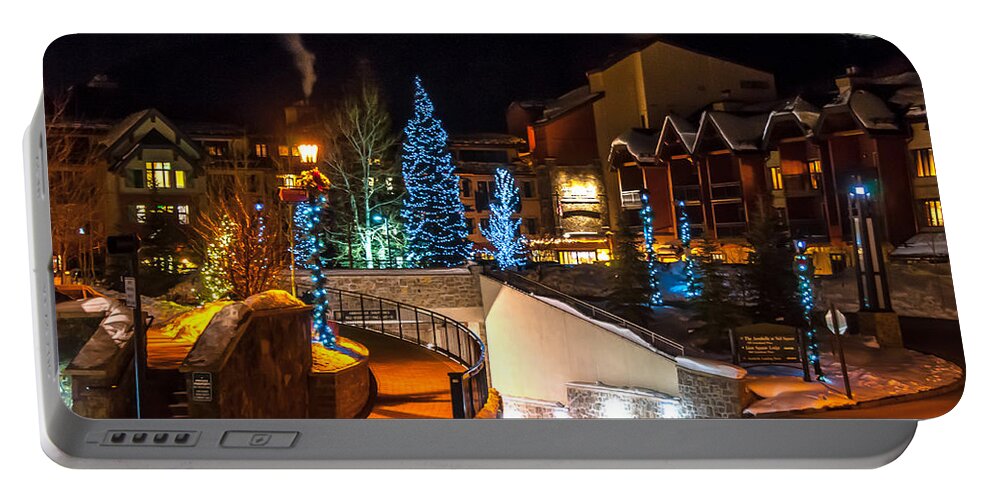 Brenda Jacobs Fine Art Portable Battery Charger featuring the photograph Lions Head Village Vail Colorado by Brenda Jacobs