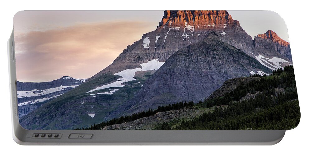 Glacier Portable Battery Charger featuring the photograph Lit Peaks by Timothy Hacker