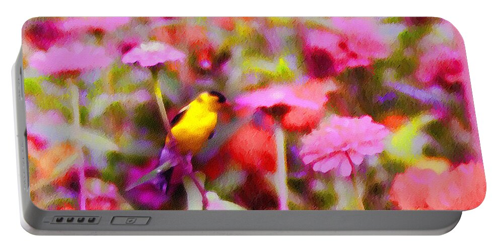 Little Birdie In The Spring Portable Battery Charger featuring the photograph Little Birdie in the Spring by Bill Cannon