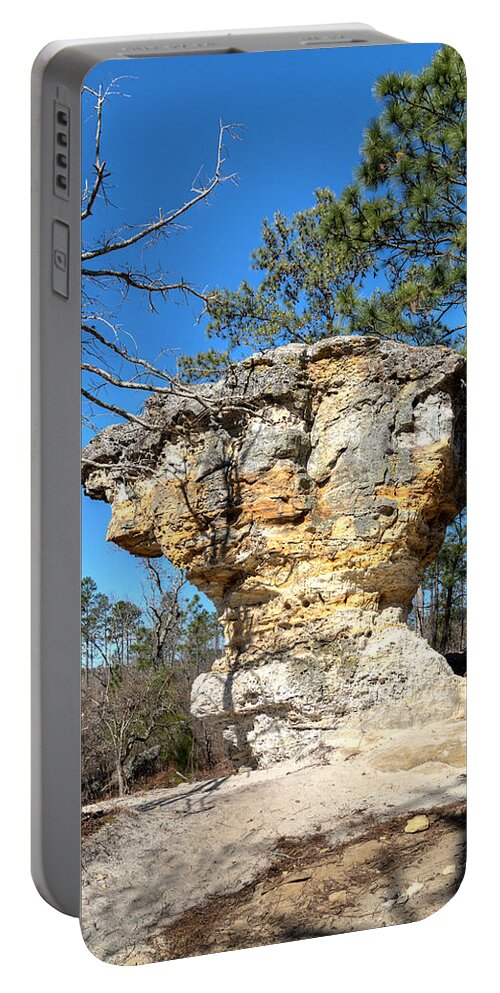 Peach Portable Battery Charger featuring the photograph Little Peach Tree Rock-1 by Charles Hite