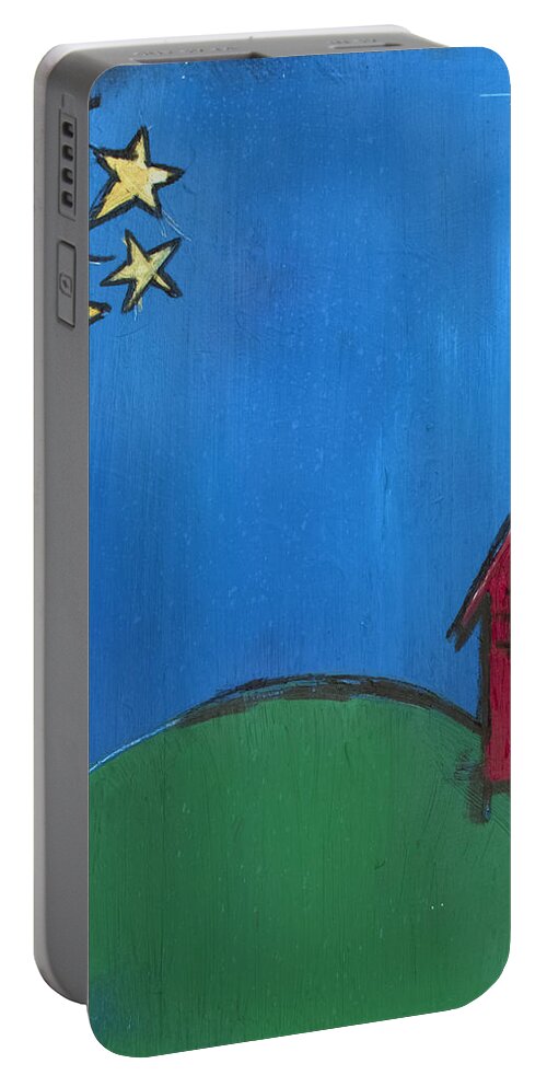 House Portable Battery Charger featuring the painting Little Red House by Sean Parnell