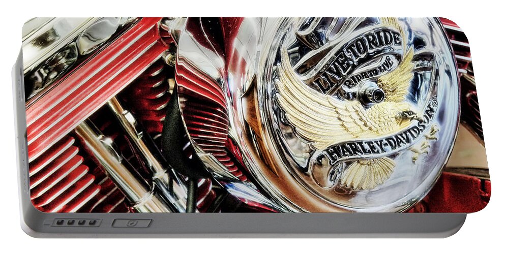 Harley Davidson Portable Battery Charger featuring the photograph Live to Ride by Saija Lehtonen
