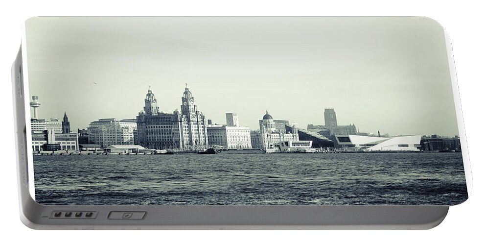 3 Graces Portable Battery Charger featuring the photograph Liverpool Water Front by Spikey Mouse Photography