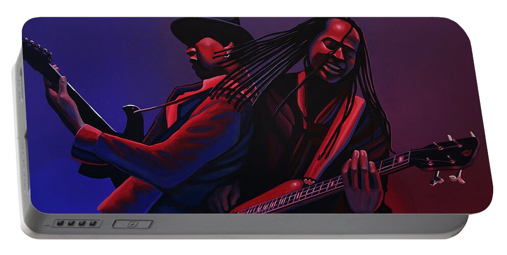 Living Colour Portable Battery Charger featuring the painting Living Colour Painting by Paul Meijering