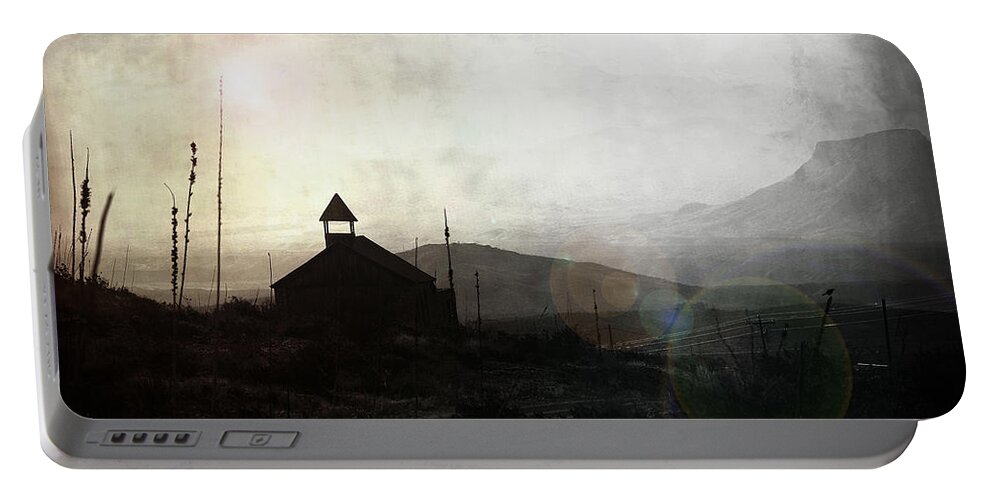 Church Portable Battery Charger featuring the photograph Living in Ghost Town by Trish Mistric