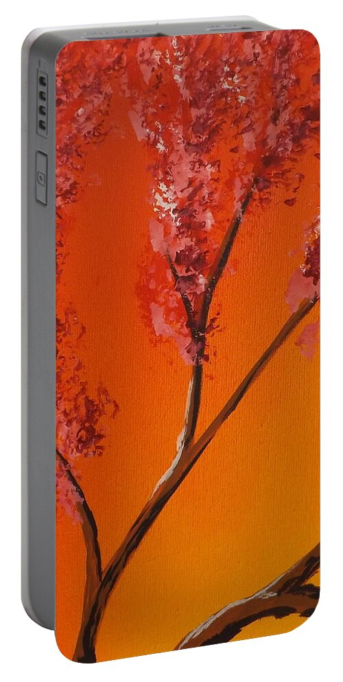 Living Loving Tree Portable Battery Charger featuring the painting Living Loving Tree top left by Darren Robinson